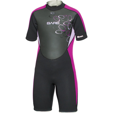 Bare 2mm Manta Wetsuit Shorty Kids Purple