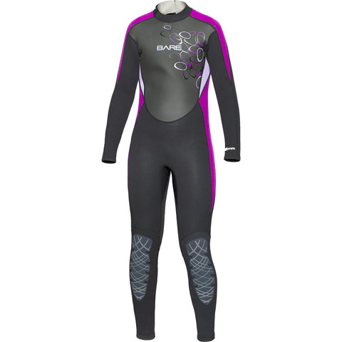 Bare 3/2mm Manta Kids Full Wetsuit Purple