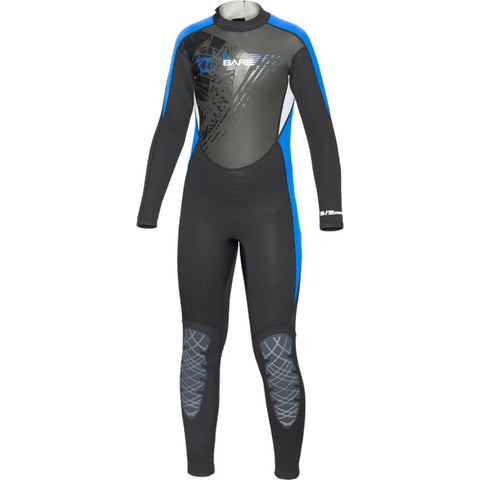Bare 3/2mm Manta Kids Full Wetsuit Blue