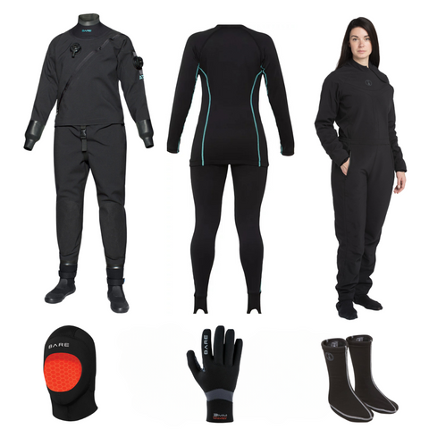 Bare Ultimate Aqua-Trek 1 Tech Women's Drysuit Package