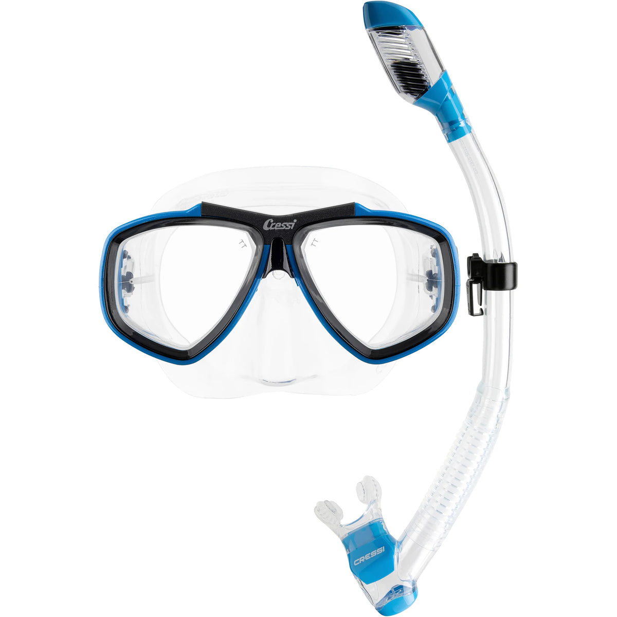 Cressi Focus & Supernova Dry Snorkeling Combo Blue