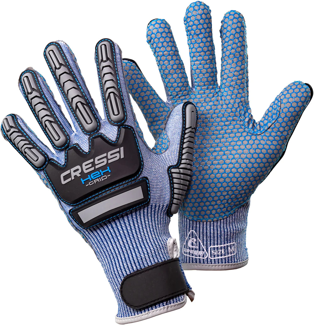 Cressi HEX Grip Gloves Blue