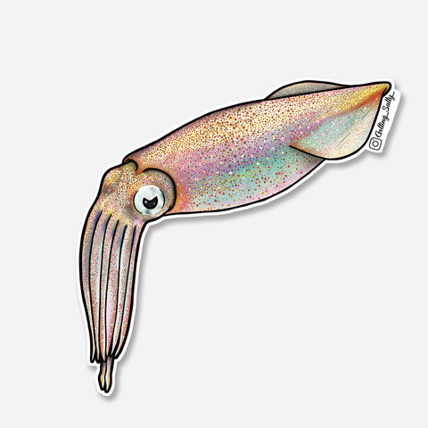Getting Salty Opalescent Squid Sticker
