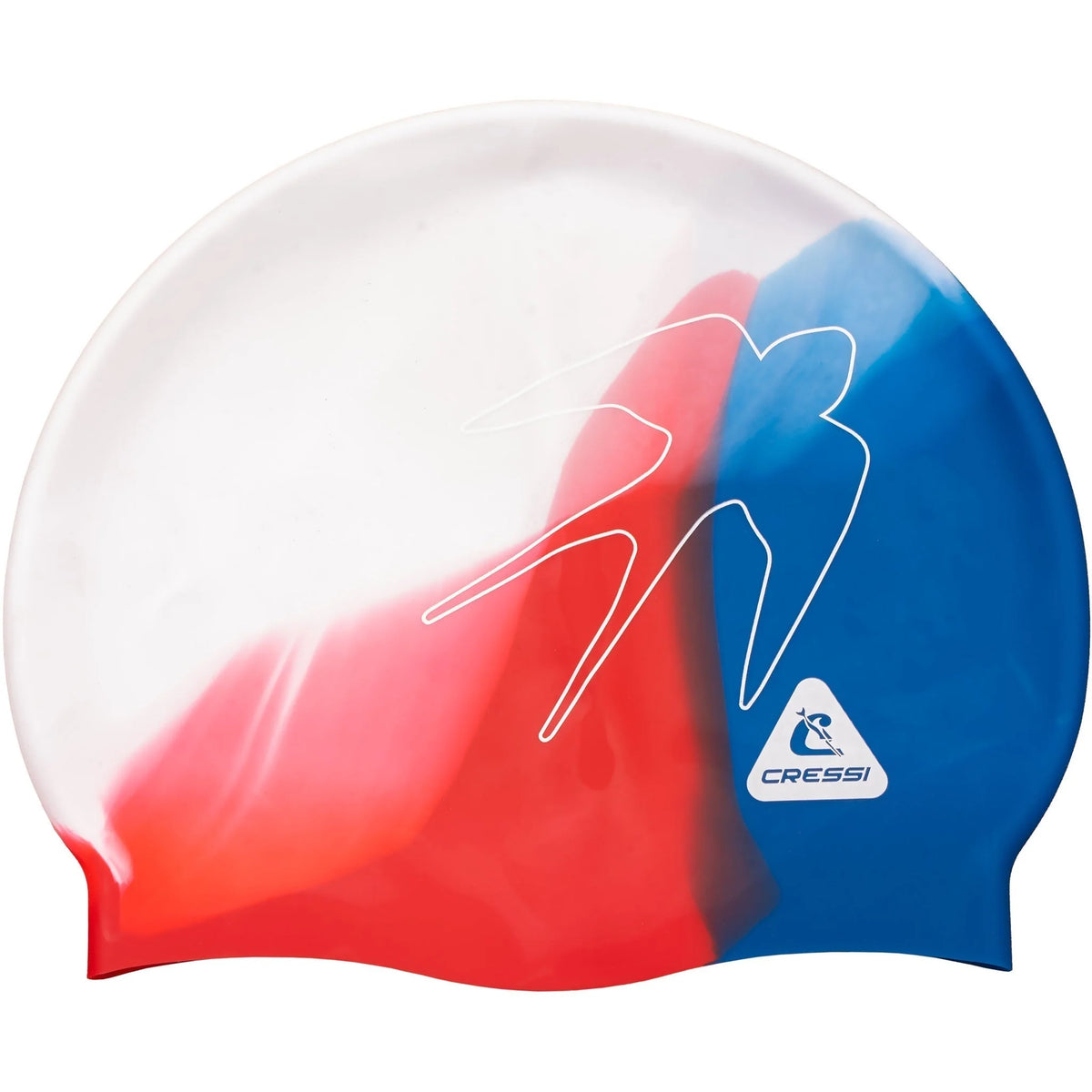 Cressi Swifty Kids Swim Cap White/Red/Blue