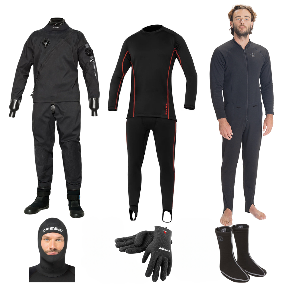 Bare Start Up Aqua-Trek 1 Tech Men's Drysuit Package