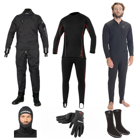 Bare Start Up Aqua-Trek 1 Tech Men's Drysuit Package