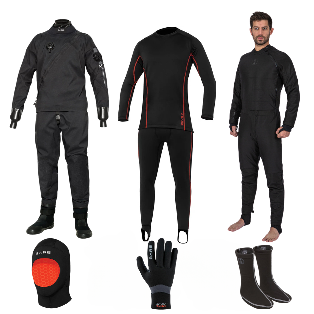 Bare Ultimate Aqua-Trek 1 Tech Men's Drysuit Package