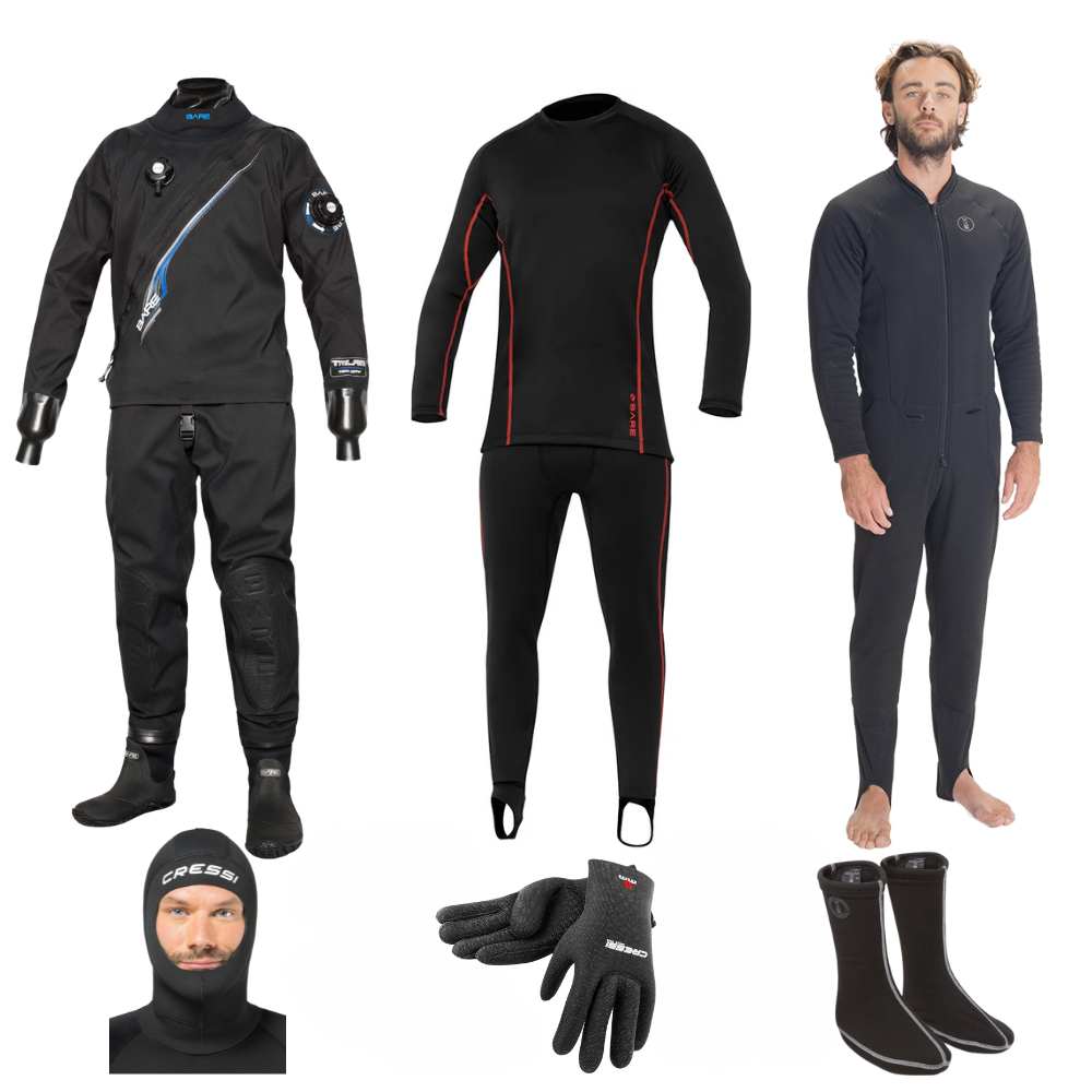 Bare Start Up Trilam Tech Dry Men's Drysuit Package
