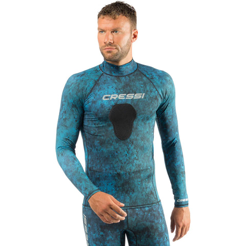 Cressi Hunter RashGuard Shirt Top Blue Camo