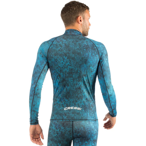 Cressi Hunter RashGuard Shirt Top Blue Camo
