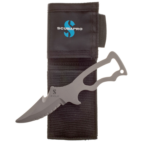 Scubapro X-Cut 5" Titanium TEK Knife w/ Nylon Sheath